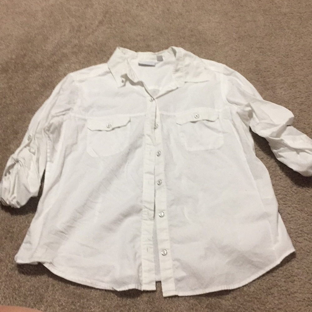 Cropped Sleeve Button Down